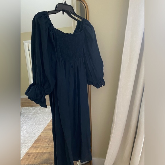 the sleeper navy atlanta linen dress - Picture 2 of 7